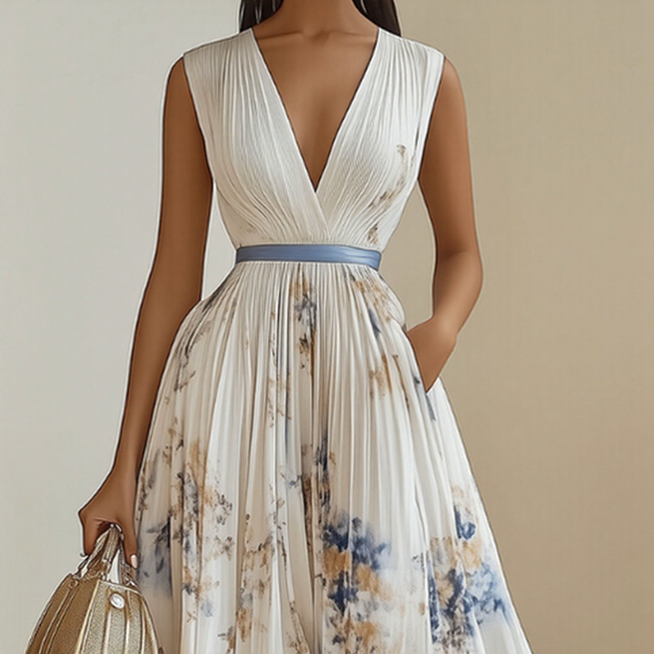 TESSA | DRESS WITH SOFT V-NECK