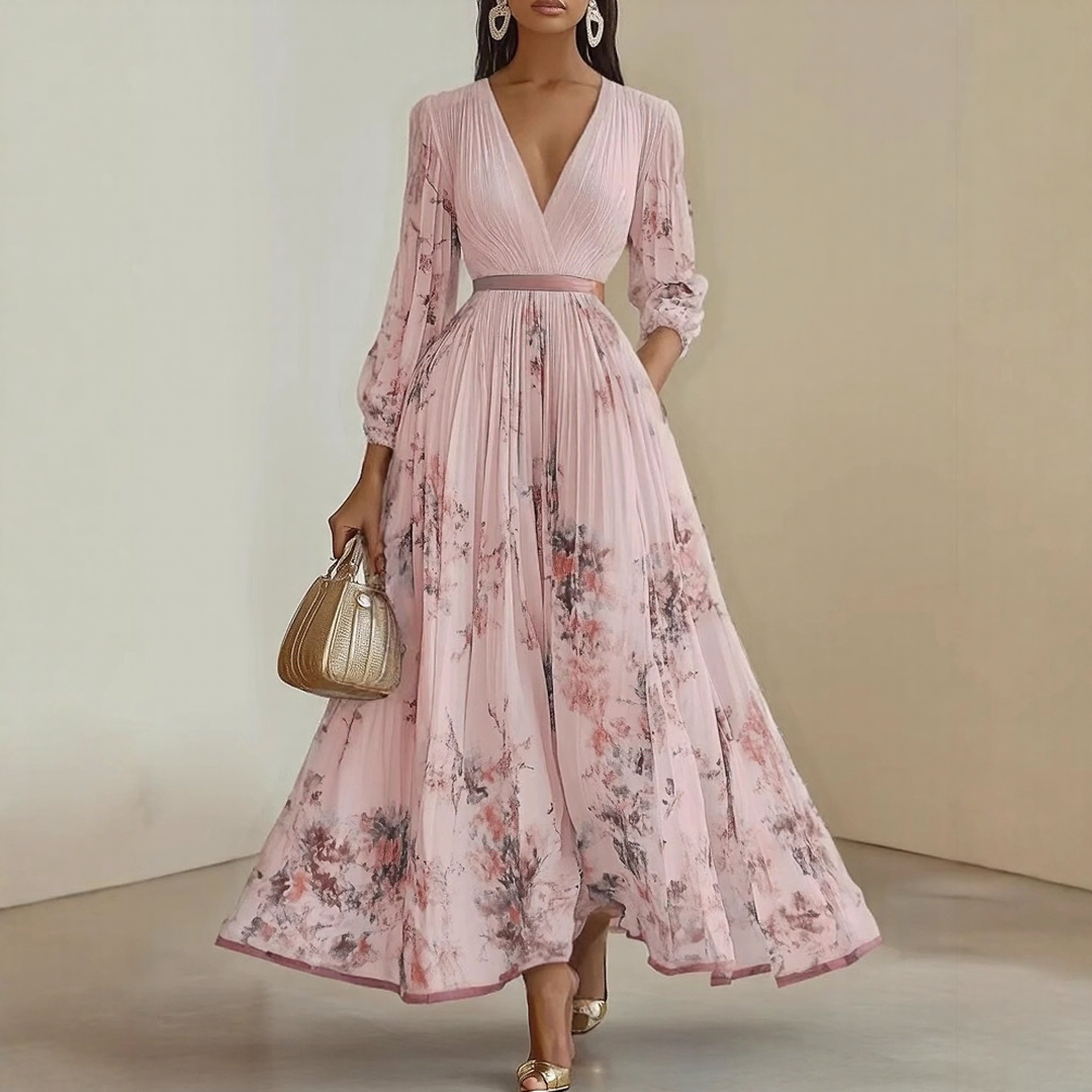 TESSA | DRESS WITH SOFT V-NECK
