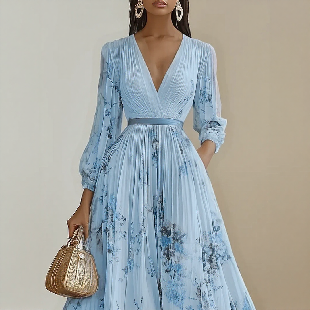 TESSA | DRESS WITH SOFT V-NECK