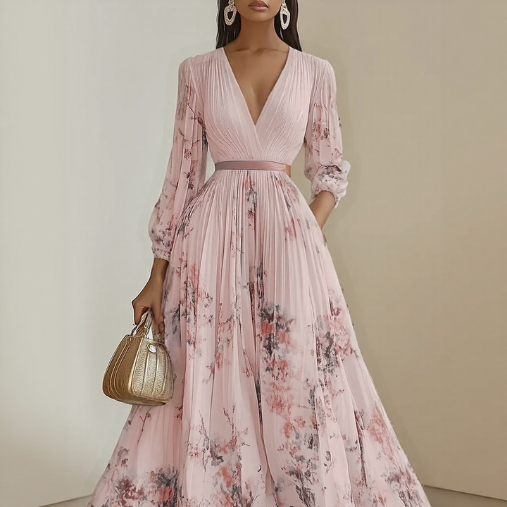 TESSA | DRESS WITH SOFT V-NECK