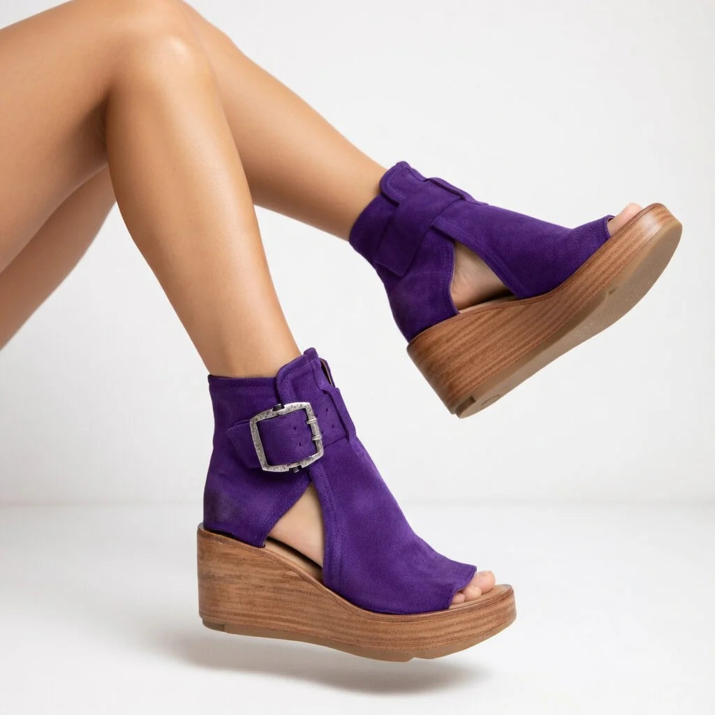 Orélisse | Open-Toe Wedge Boots