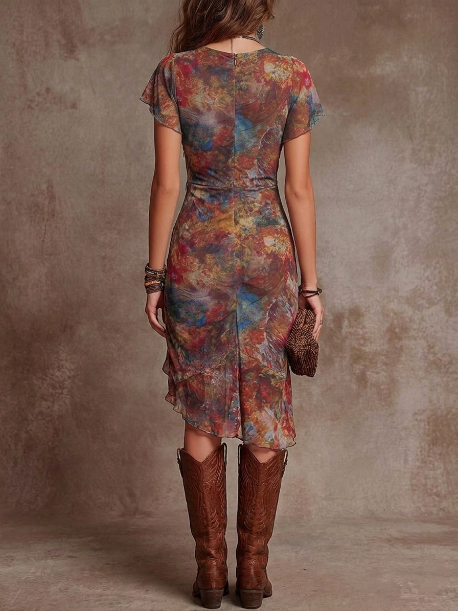 Judy | Elegant Boho Midi Dress