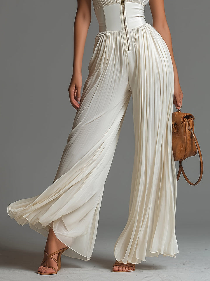 Elira | Pleated Wide-Leg Jumpsuit