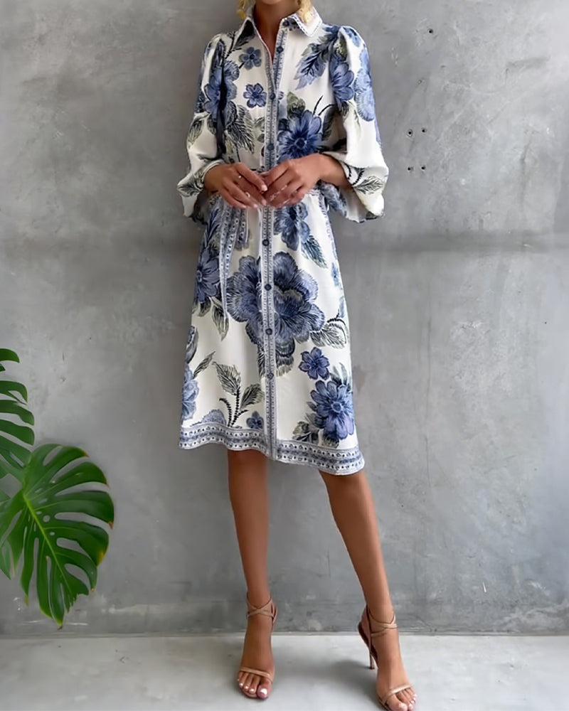 Rosalie | Floral Button Midi Dress