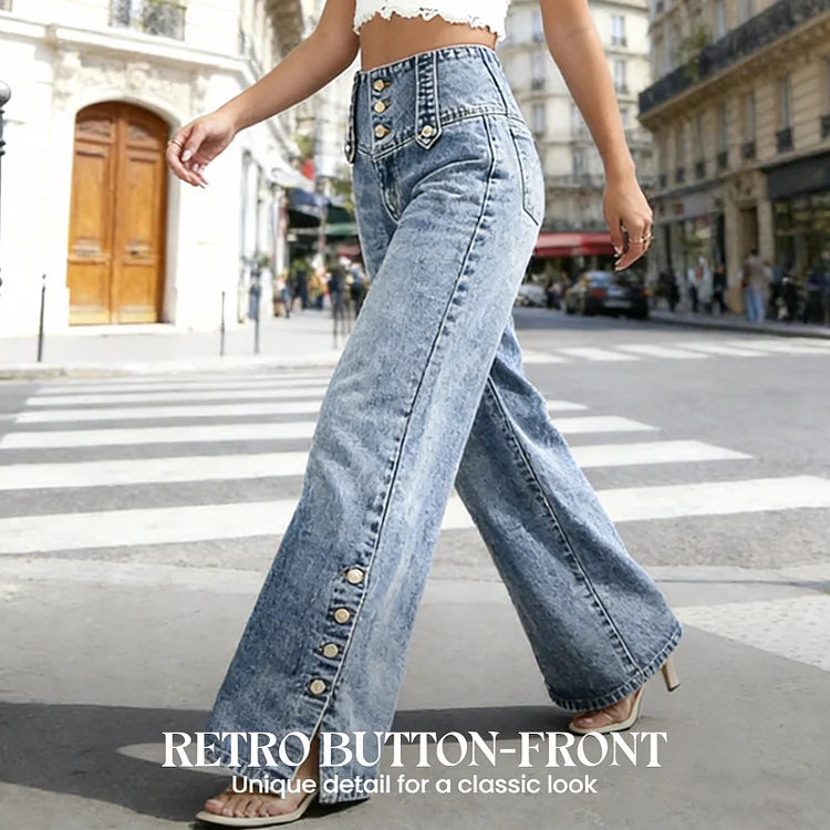 Mia™ | High Waist Slit Jeans