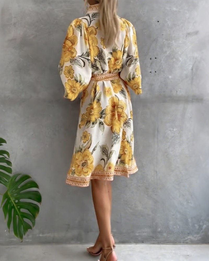 Rosalie | Floral Button Midi Dress