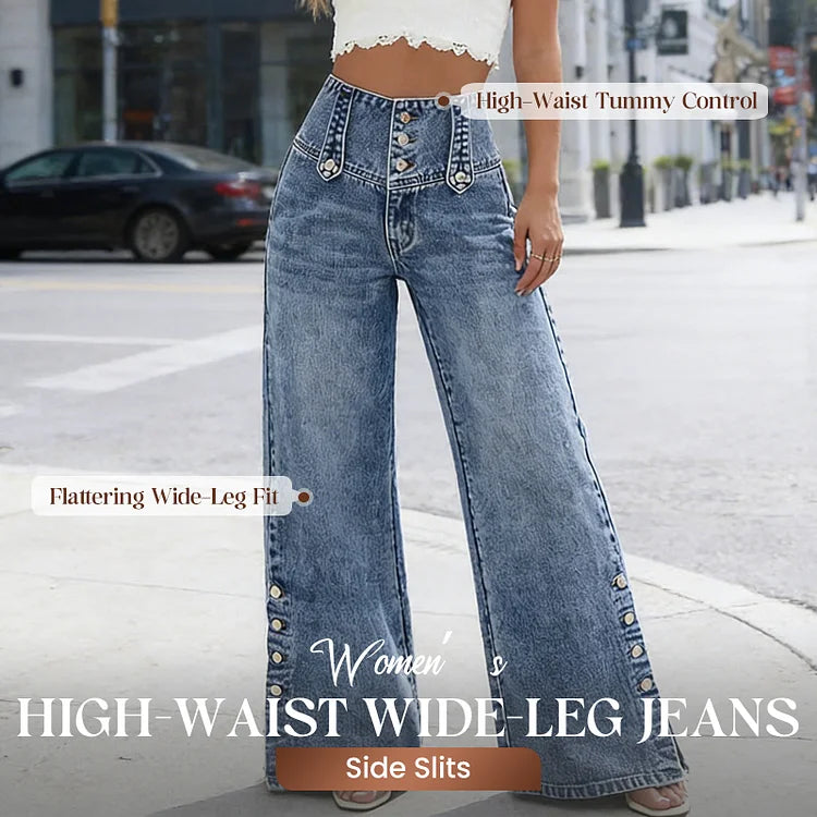 Mia™ | High Waist Slit Jeans