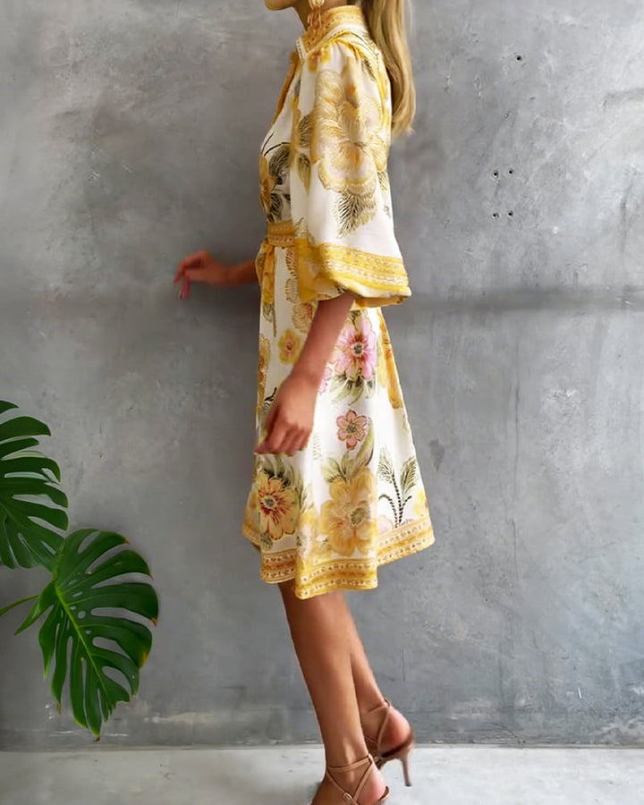 Rosalie | Floral Button Midi Dress