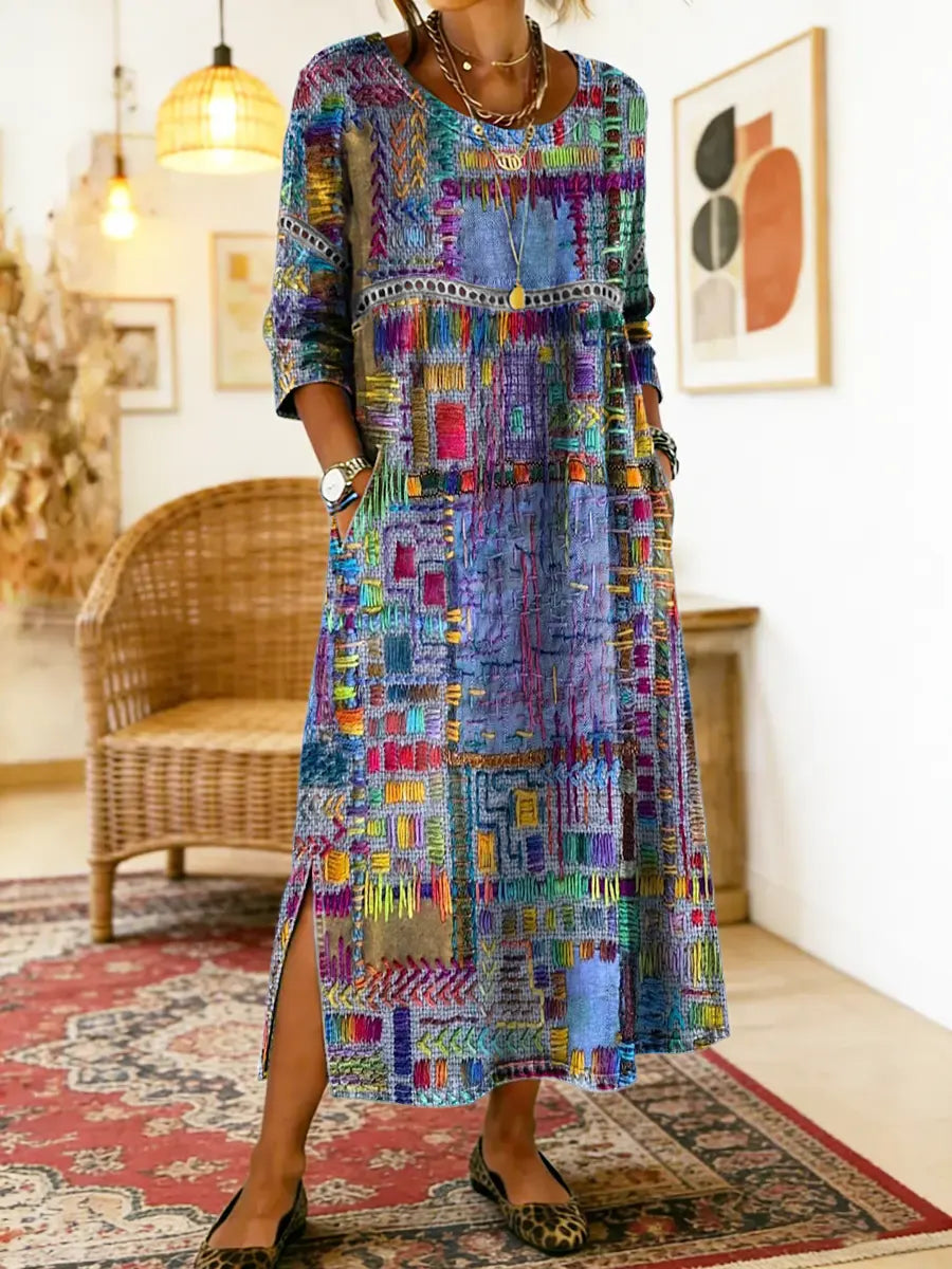 Manuela | Artistic Patchwork Dress