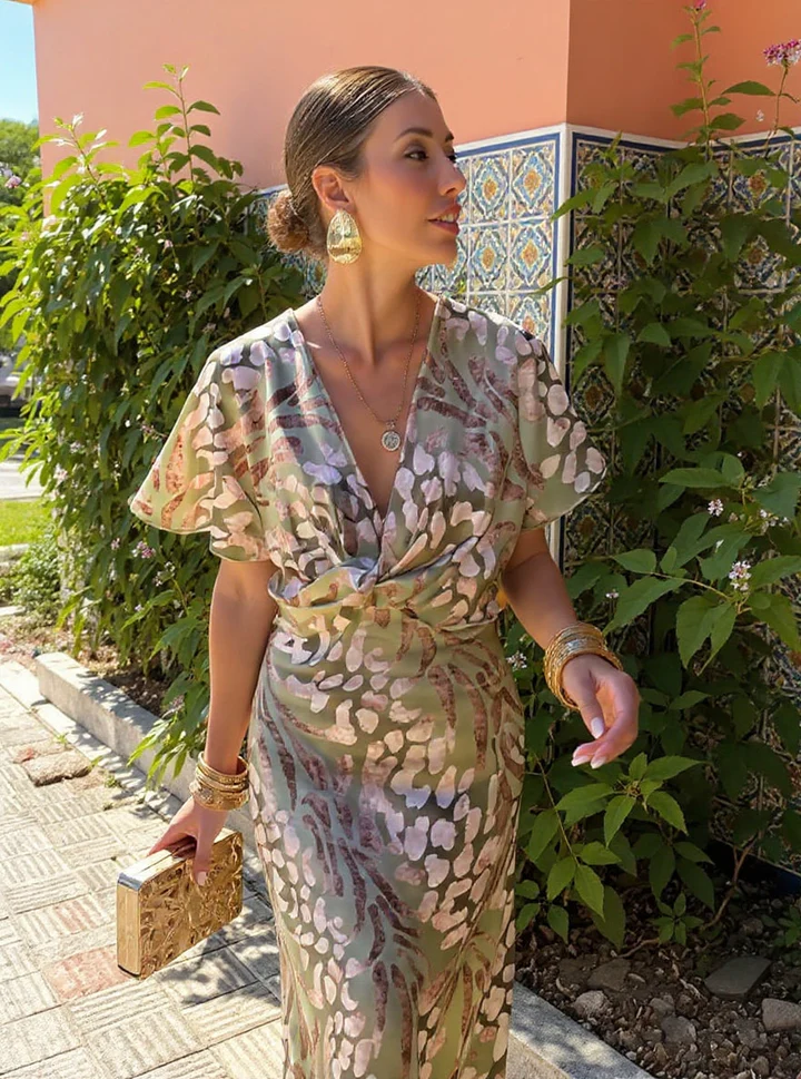 Claire | Copper Midi Dress