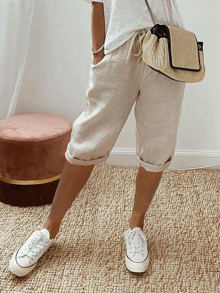 Laluna | Cotton Linen Comfort Shorts