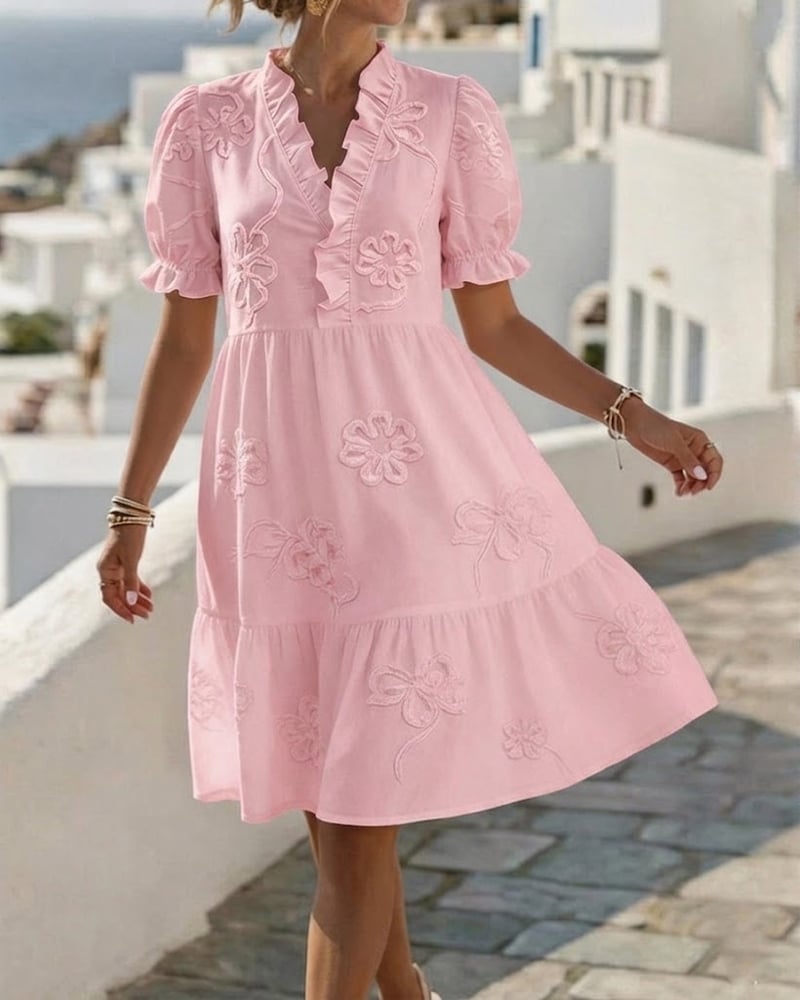 Elara | Floral Puff Sleeve Dress