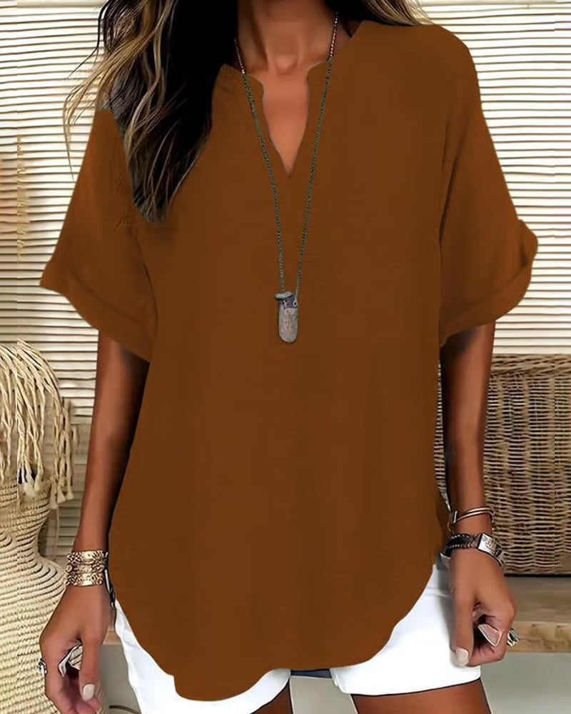 Lydia | Relaxed V-Neck Blouse