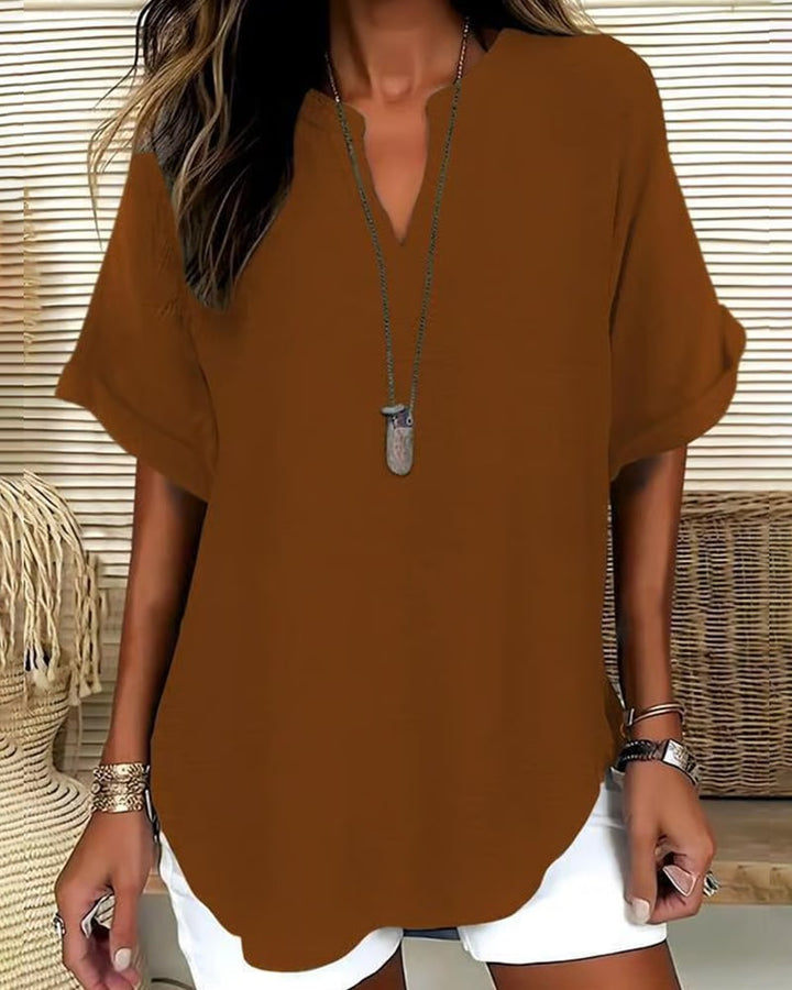 Lydia | Relaxed V-Neck Blouse
