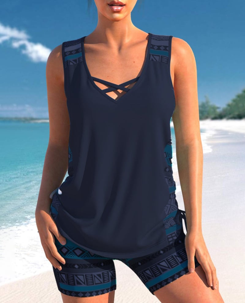 Marina | Sleeveless Two-Piece Tankini Set