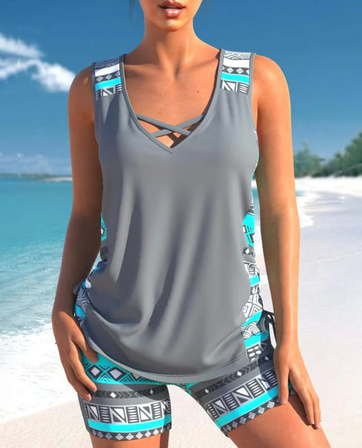 Marina | Sleeveless Two-Piece Tankini Set