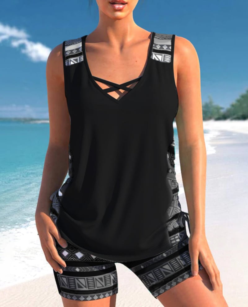 Marina | Sleeveless Two-Piece Tankini Set