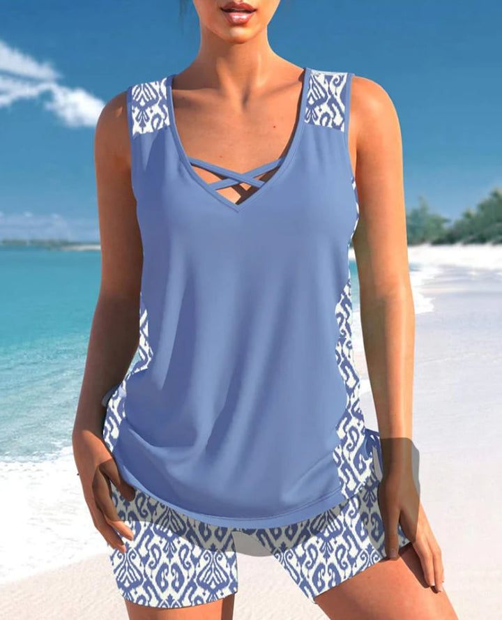Marina | Sleeveless Two-Piece Tankini Set