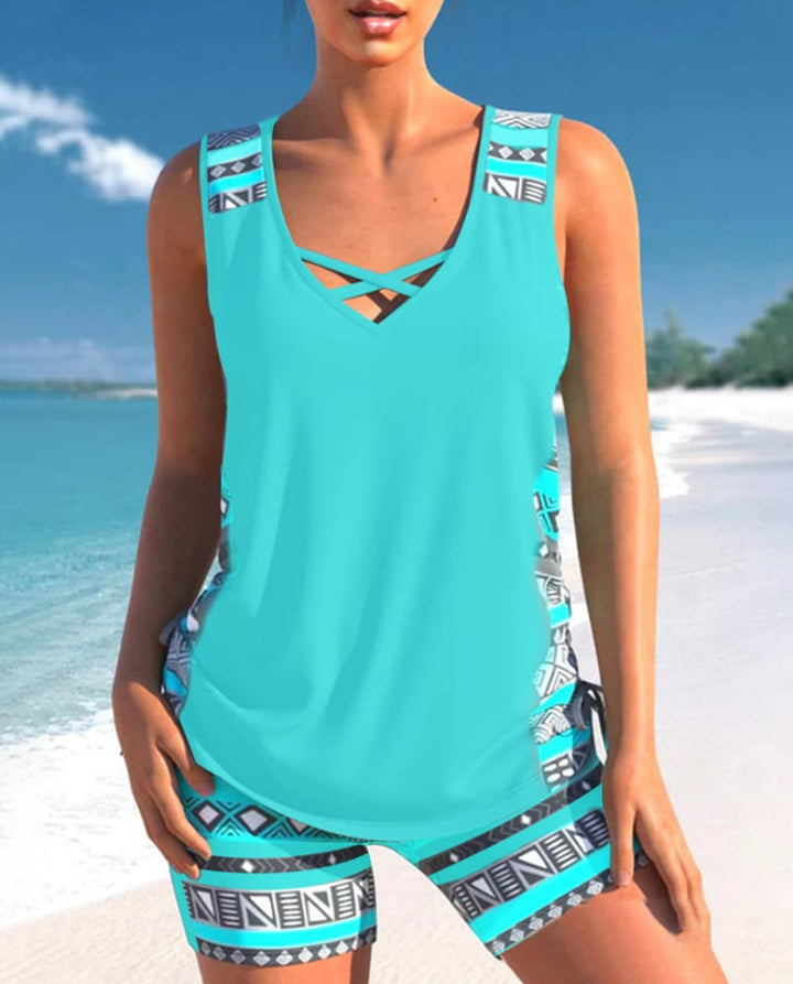 Marina | Sleeveless Two-Piece Tankini Set