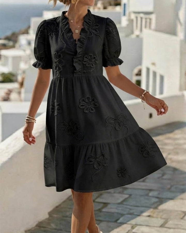 Elara | Floral Puff Sleeve Dress