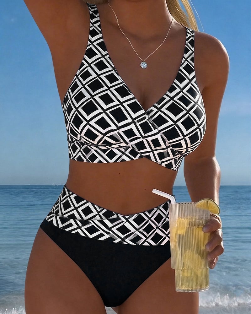 Freya | Bra-Style Check Bikini Set