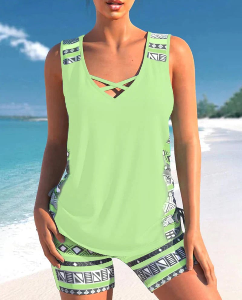 Marina | Sleeveless Two-Piece Tankini Set