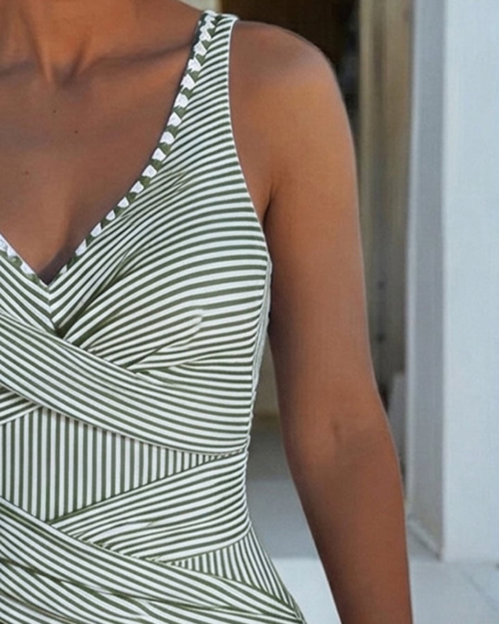 Marina | Striped Wrap Swimsuit