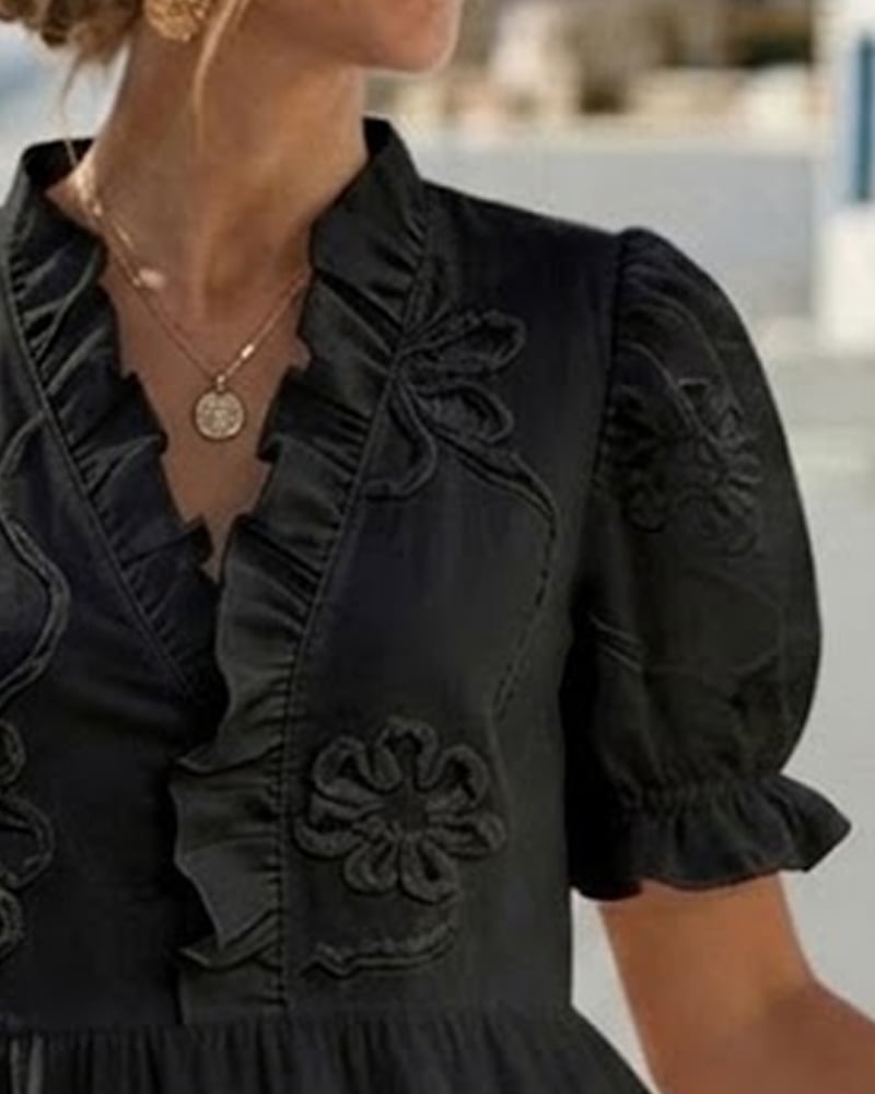 Elara | Floral Puff Sleeve Dress