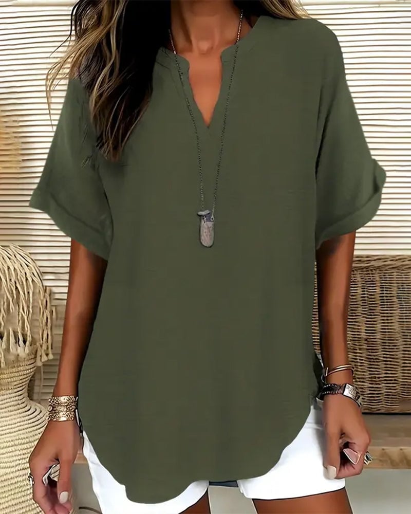 Lydia | Relaxed V-Neck Blouse