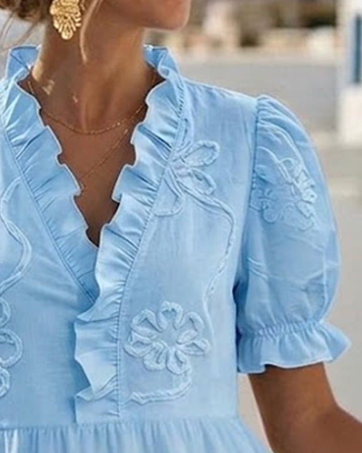 Elara | Floral Puff Sleeve Dress